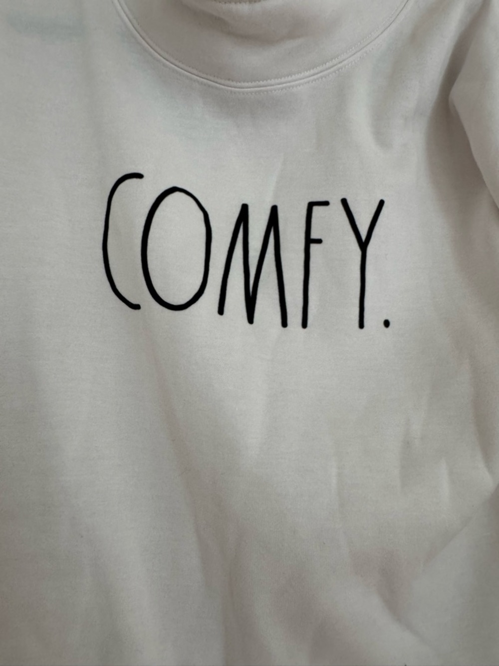 Rae Dunn White Sweatshirt with Black "COMFY." Graphic